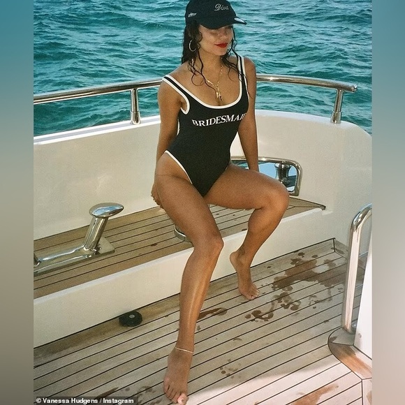 WeWoreWhat Other - SMALL NWT CottageCore  WeWoreWhat Black & White Bridesmaid Bridal Swimsuit